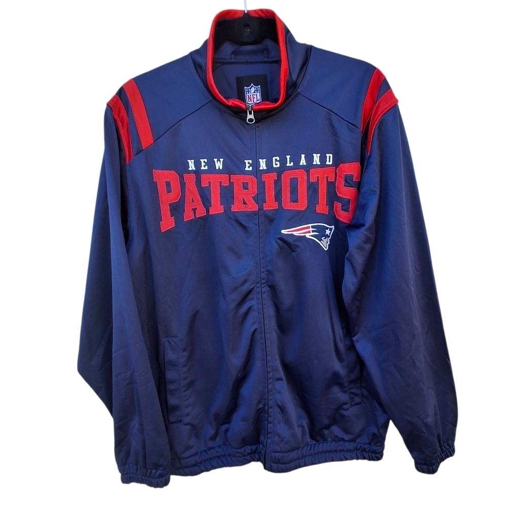 NFL New England Patriots Football Classic Stripe Track Jacket Men Size Medium